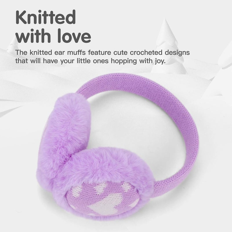 CHUANGLI Ear Muffs for Kids Winter Warm Earmuffs with Gloves Kids Ear Warmer and Knit Gloves Set for Boys & Girls - Image 3